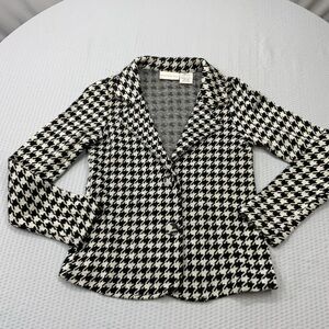 Worthington Black and White Houndstooth Blazer